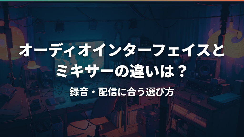 オーディオインターフェイスとミキサーの違いは？録音・配信に合う選び方