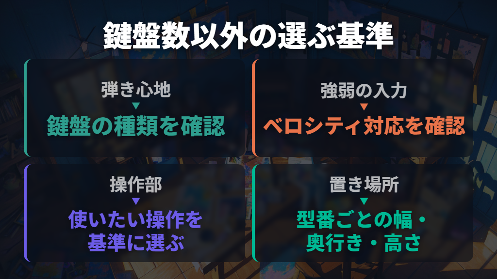 鍵盤のタッチ・置き場所・操作部は分けて考える