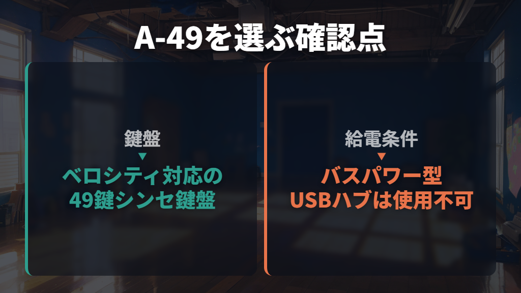 Roland A-49は、49鍵シンセ鍵盤の演奏感を重視する人に