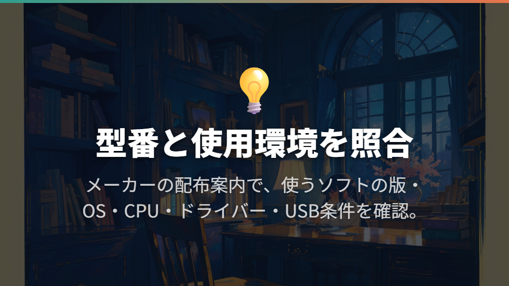 型番・OS・ドライバー・USB端子をひと組で確かめる
